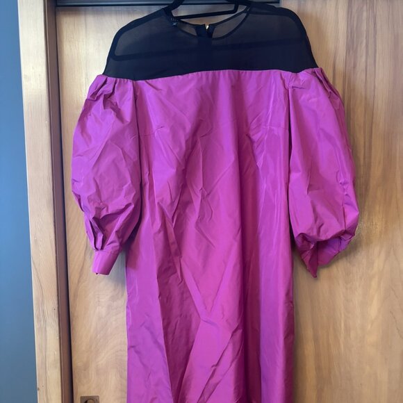 ESCADA Dress, Designer Shift full sleeve silk blend Purple Dress Sheer Black - Picture 7 of 7